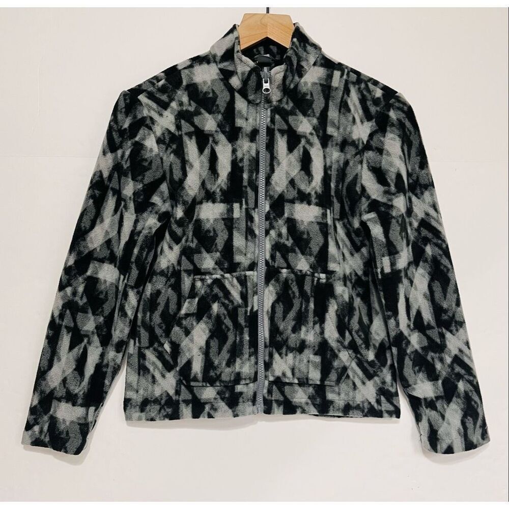 Eddie Bauer Black And Gray Fleece Jacket   Boys Size M (10/12)